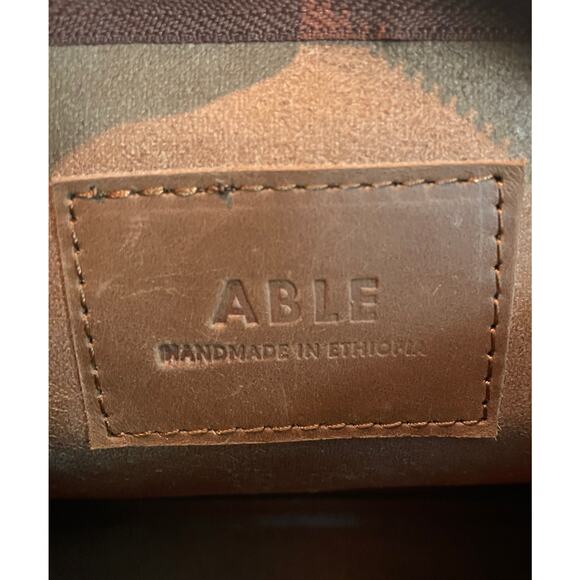 ABLE Perry Braided Shoulder Purse Whiskey Brown Genuine Leather Classic - Picture 12 of 12